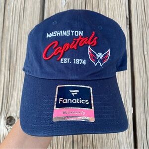 New Fanatics Washington Capitals Navy Hat NHL Primary Women’s Adjustable